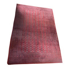 Palace Size Vintage Bokhara Style Red Wool Rug