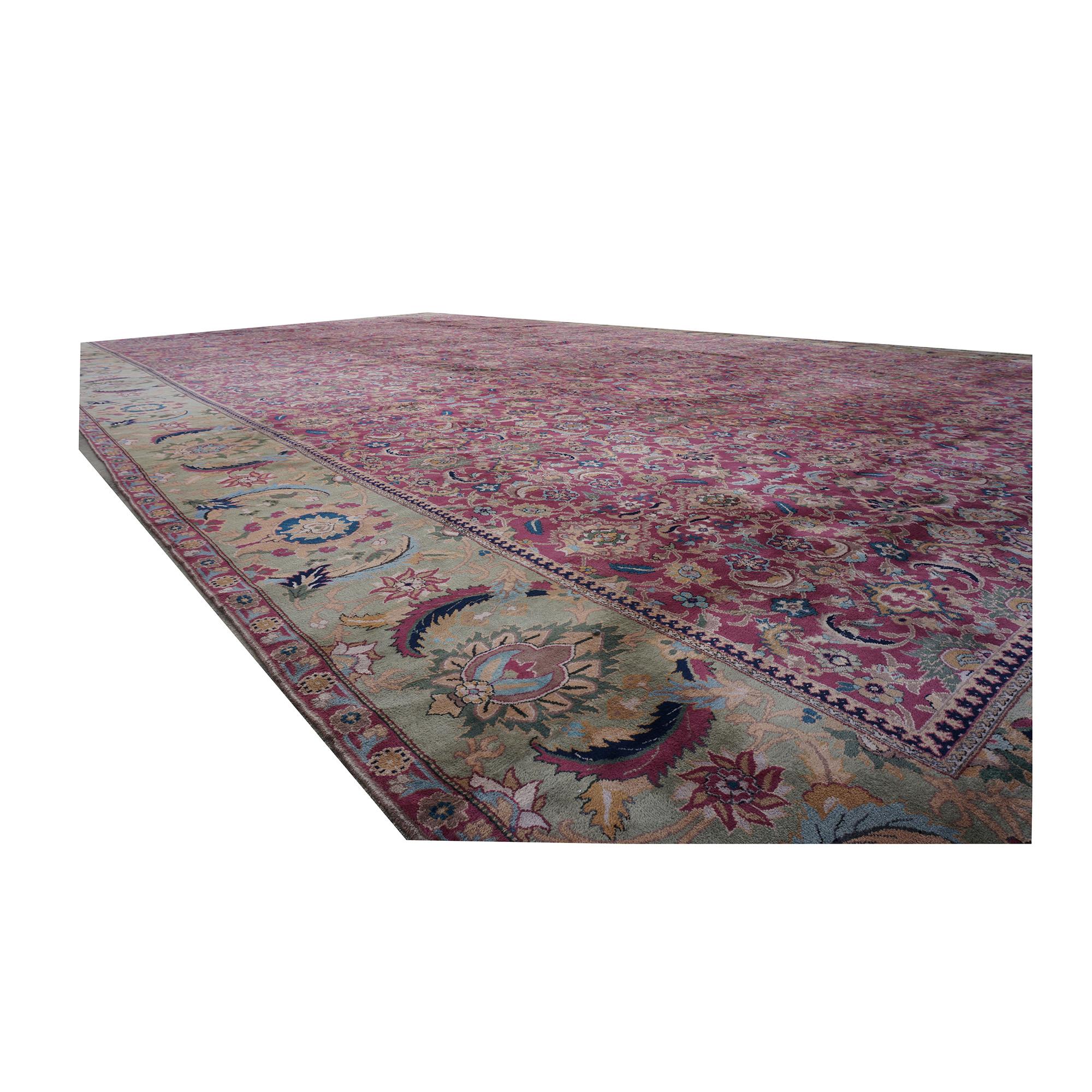 Tapis ancien en laine de Laristan fait main du début du 20ème siècle, de taille palais, 26'X42' en vente 4
