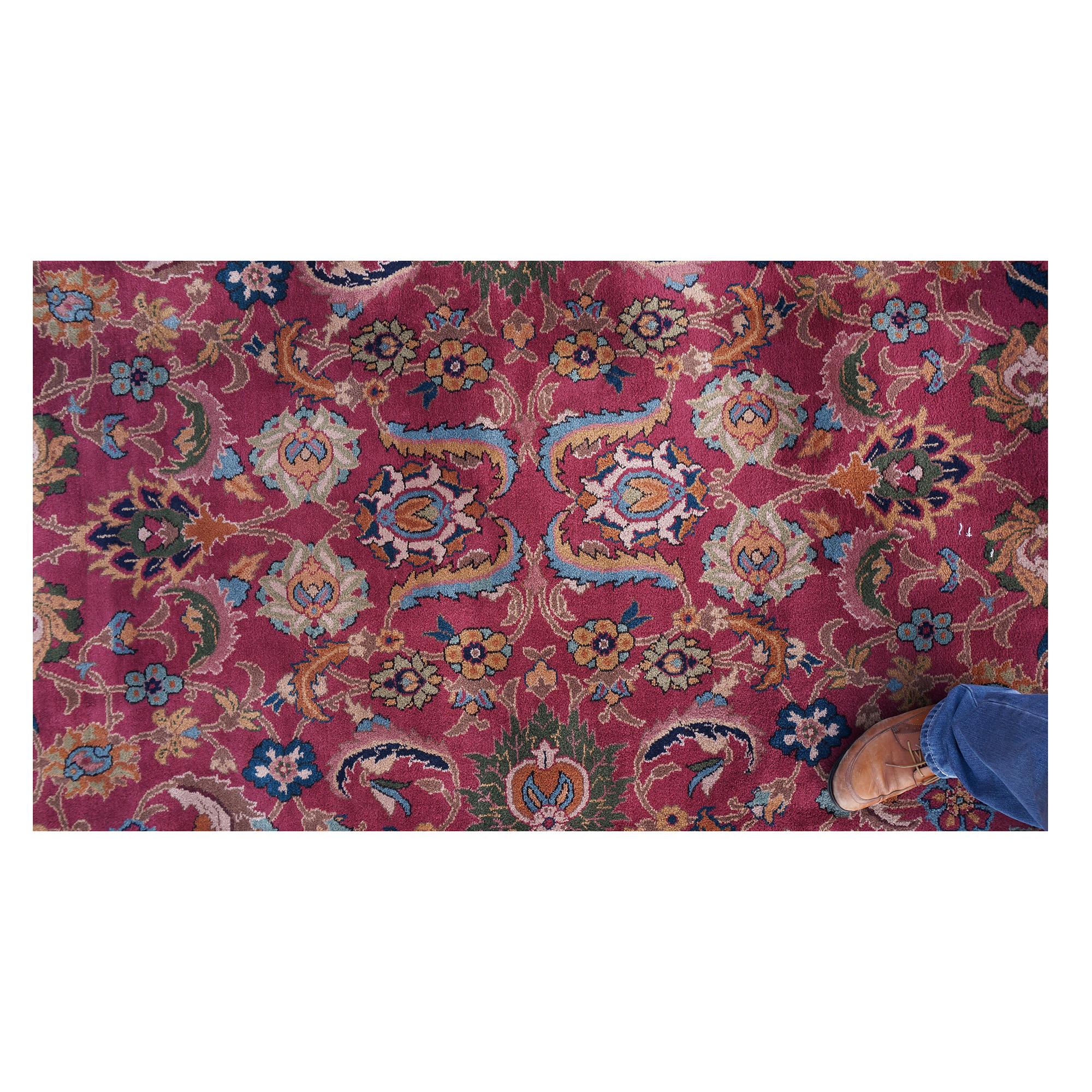 Early 20th Century 26'X42' Palace Sized Antique Laristan Wool Handmade Rug For Sale 3