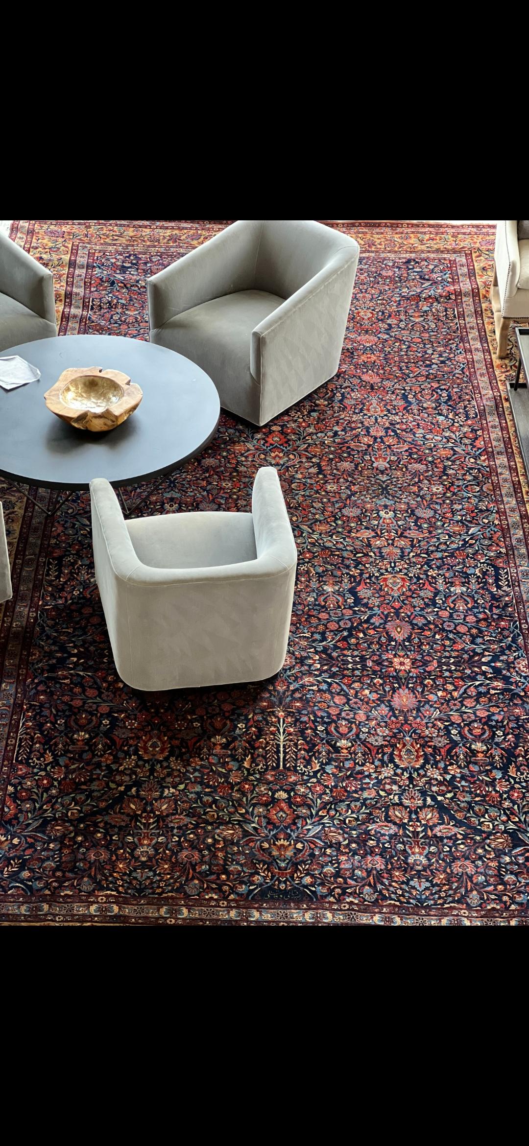 Palace sized Antique Persian Mohtashem Kashan 9.10x19.8 In Good Condition For Sale In Los Angeles, CA