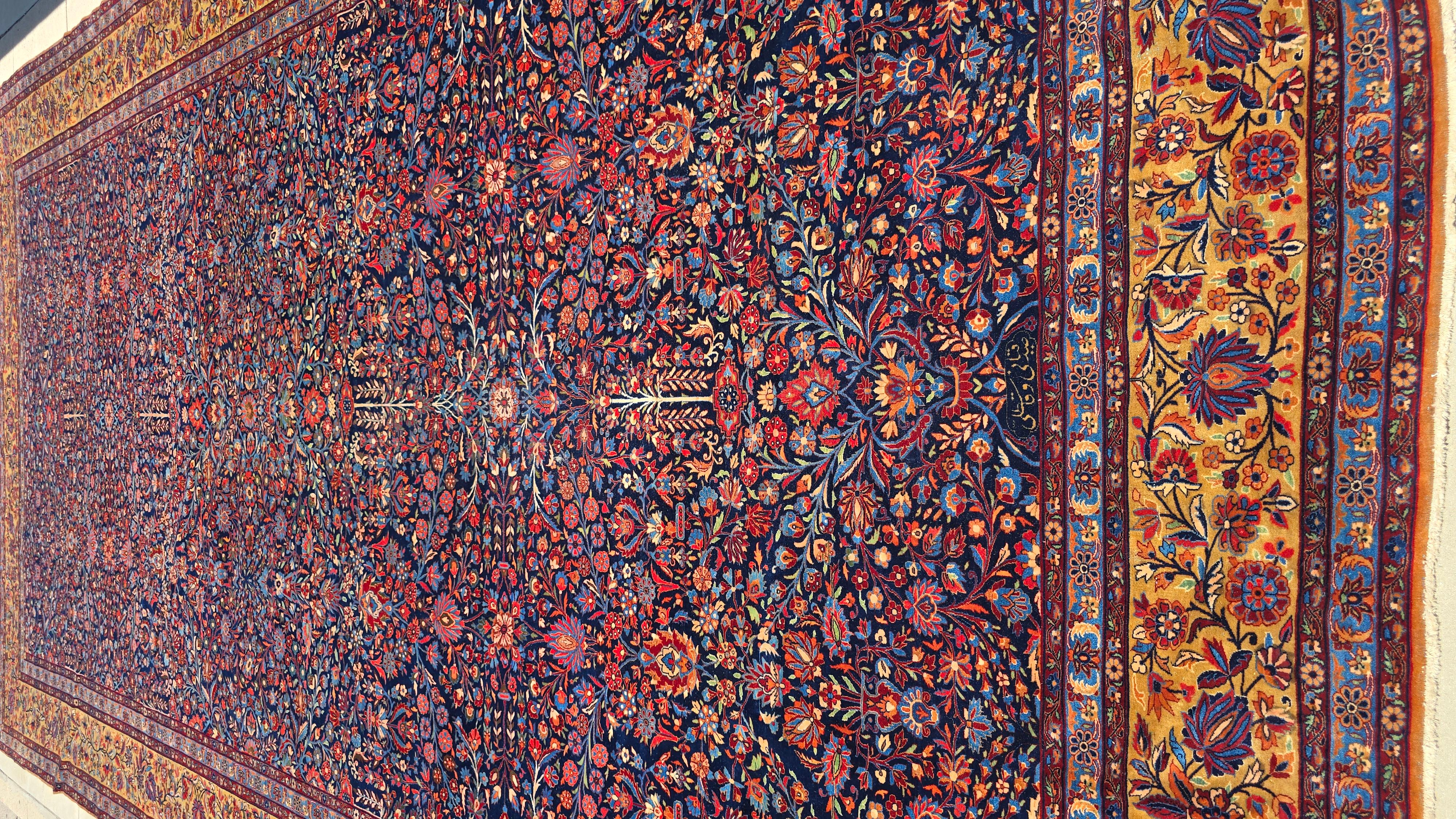 Palace sized Antique Persian Mohtashem Kashan 9.10x19.8 For Sale 4