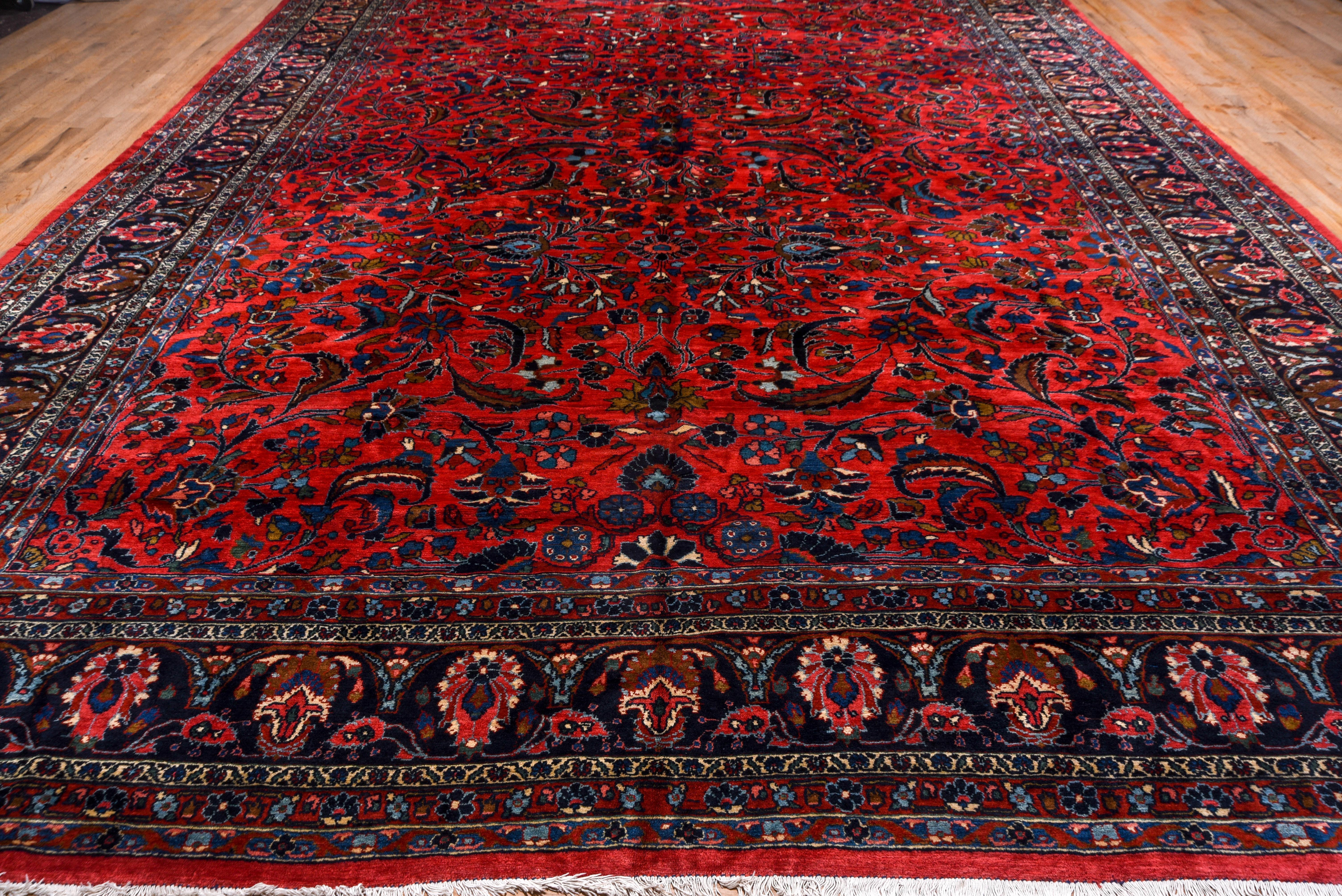 Hand-Knotted Palace Sized Antique Persian Red Lilian Carpet, circa 1920s For Sale