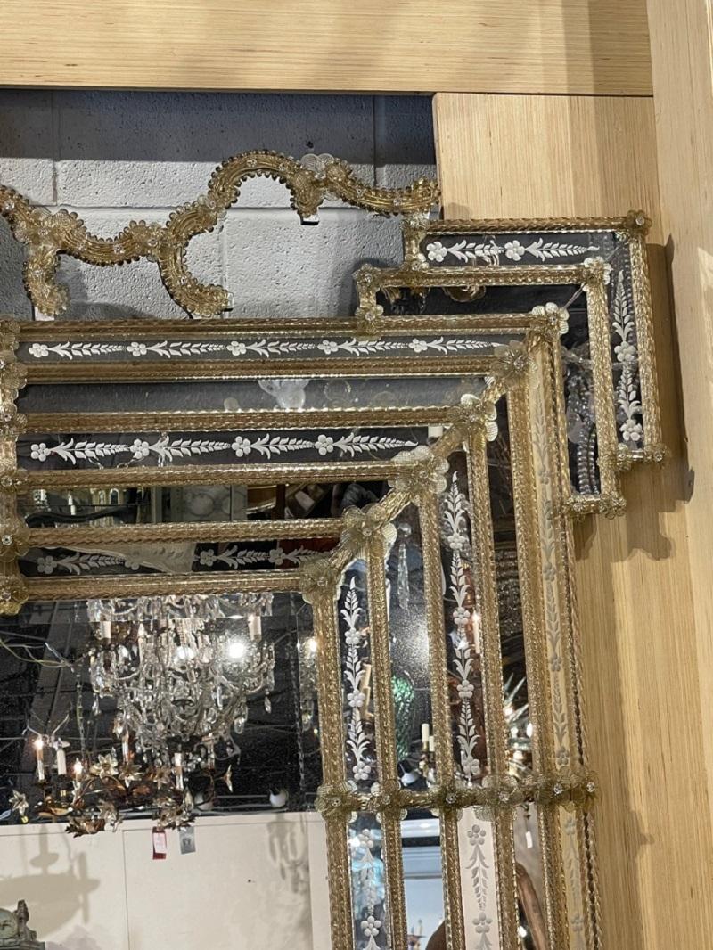 Late 20th Century Palace Sized Venetian Mirror For Sale
