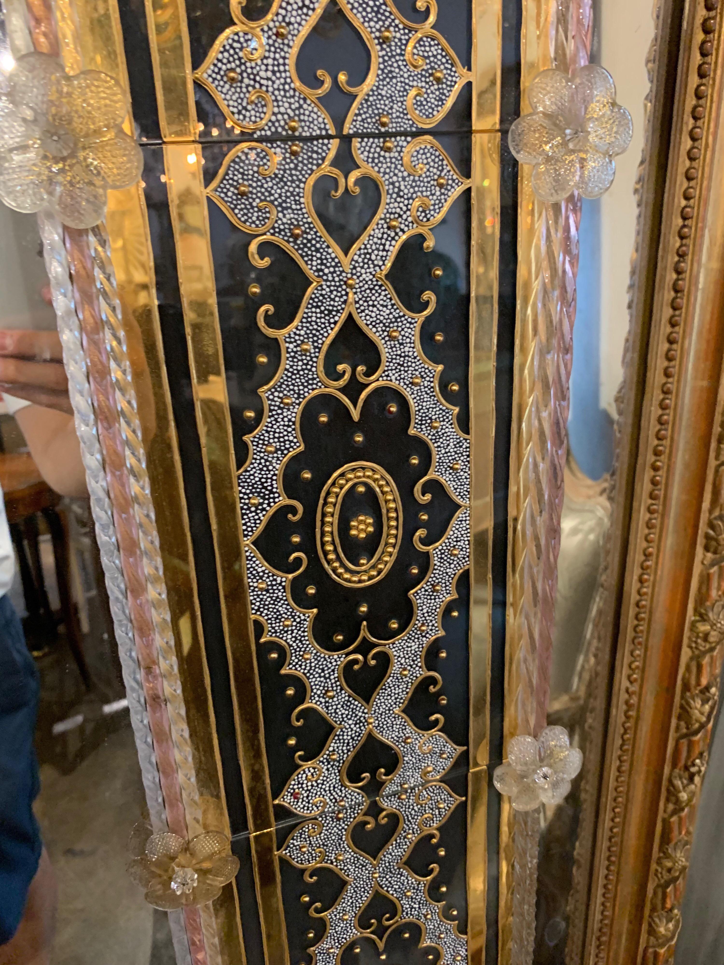 Palace Venetian Reverse Painted Mirror In Good Condition In Dallas, TX