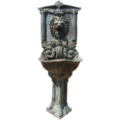 Palace Wall Bronze Fountain with a Lion, 20th Century