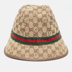 Palace x Gucci Brown GG Web Detail Canvas Fedora Hat