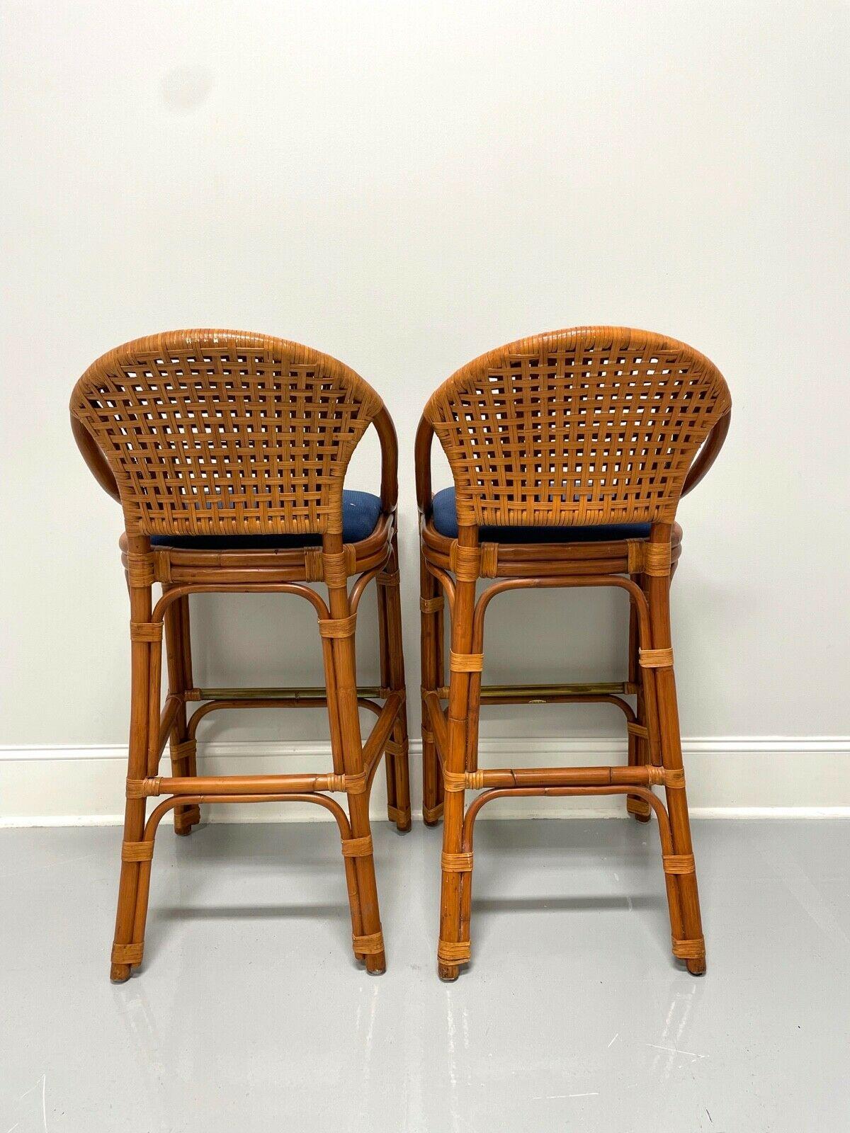 PALACEK Faux Bamboo Bar Height Barstools - Pair B In Good Condition In Charlotte, NC