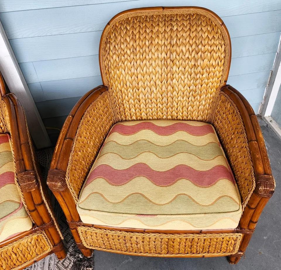Cotton Palacek Lounge Chairs Pair Coastal Beach House