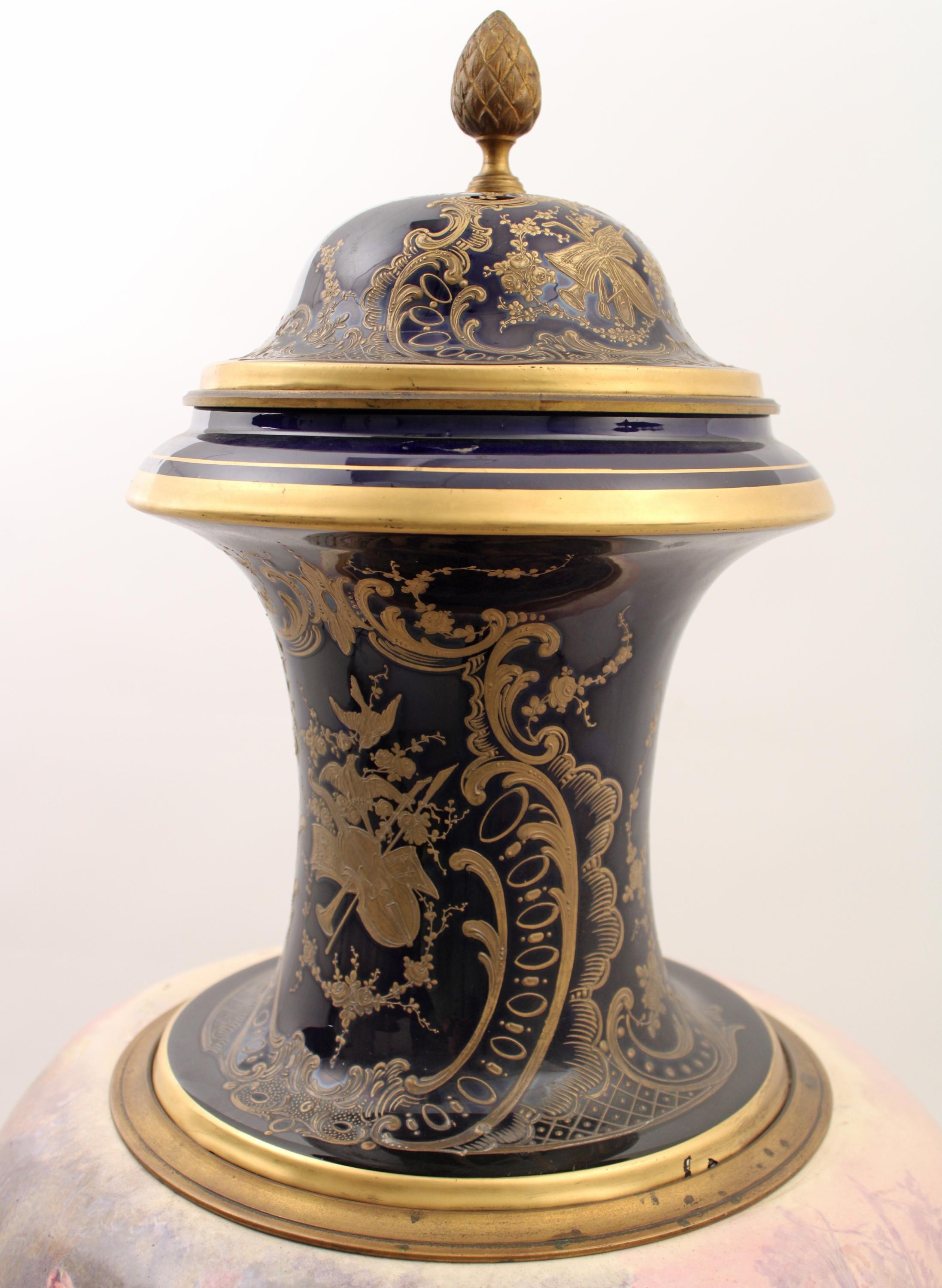 Bronze Palacial 19th Century Signed Sevres Vase For Sale