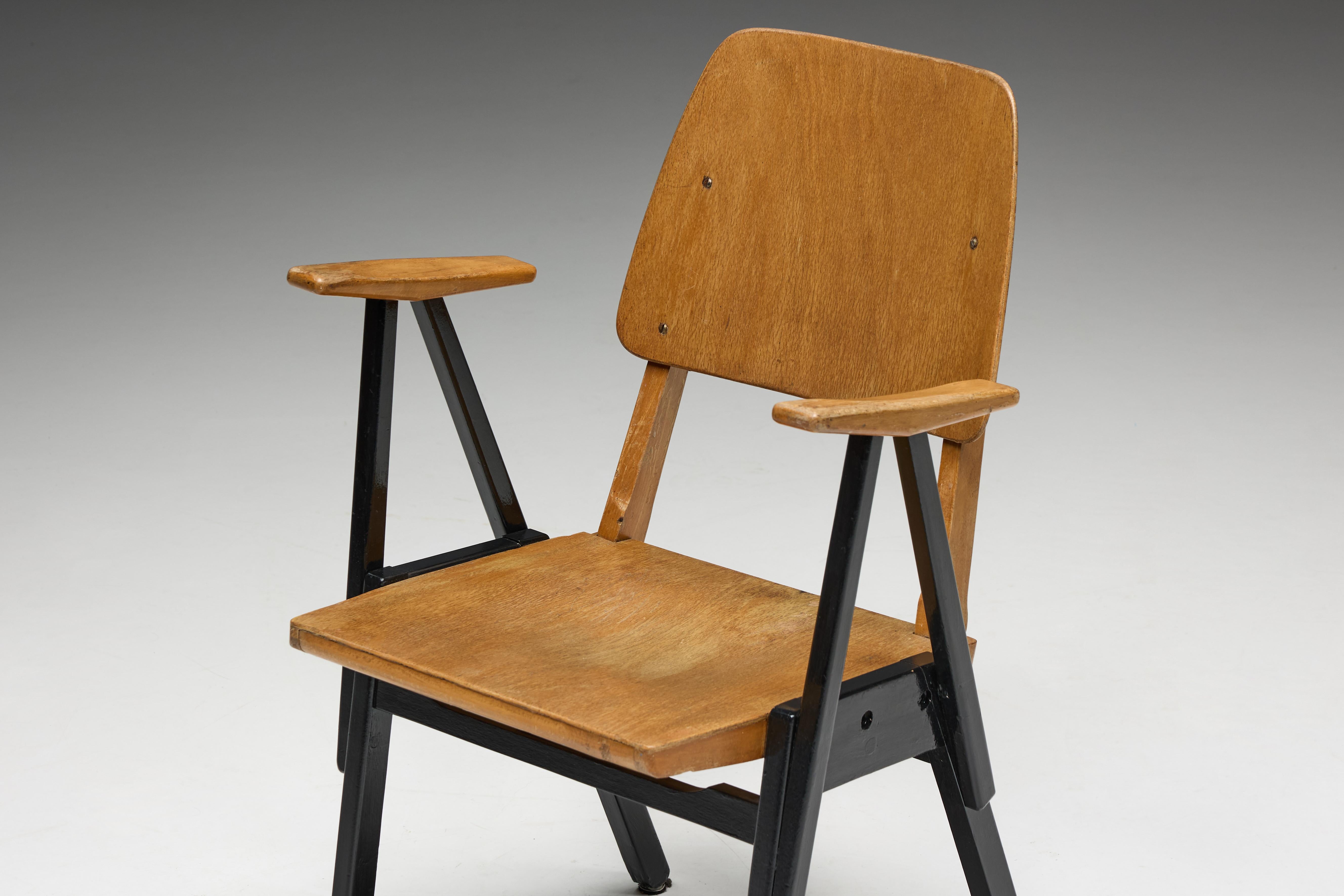 Mid-Century moderno Poltrone Palais De Tokyo di Ermeloo Zwager, Paesi Bassi, anni '50 in vendita