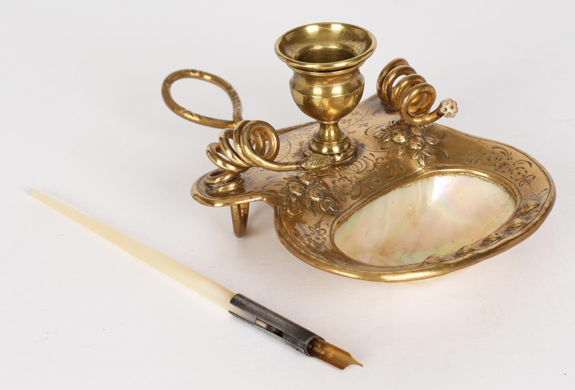 Palais Royal French Ormolu Mounted Desk Writing Set with Pen For Sale 4
