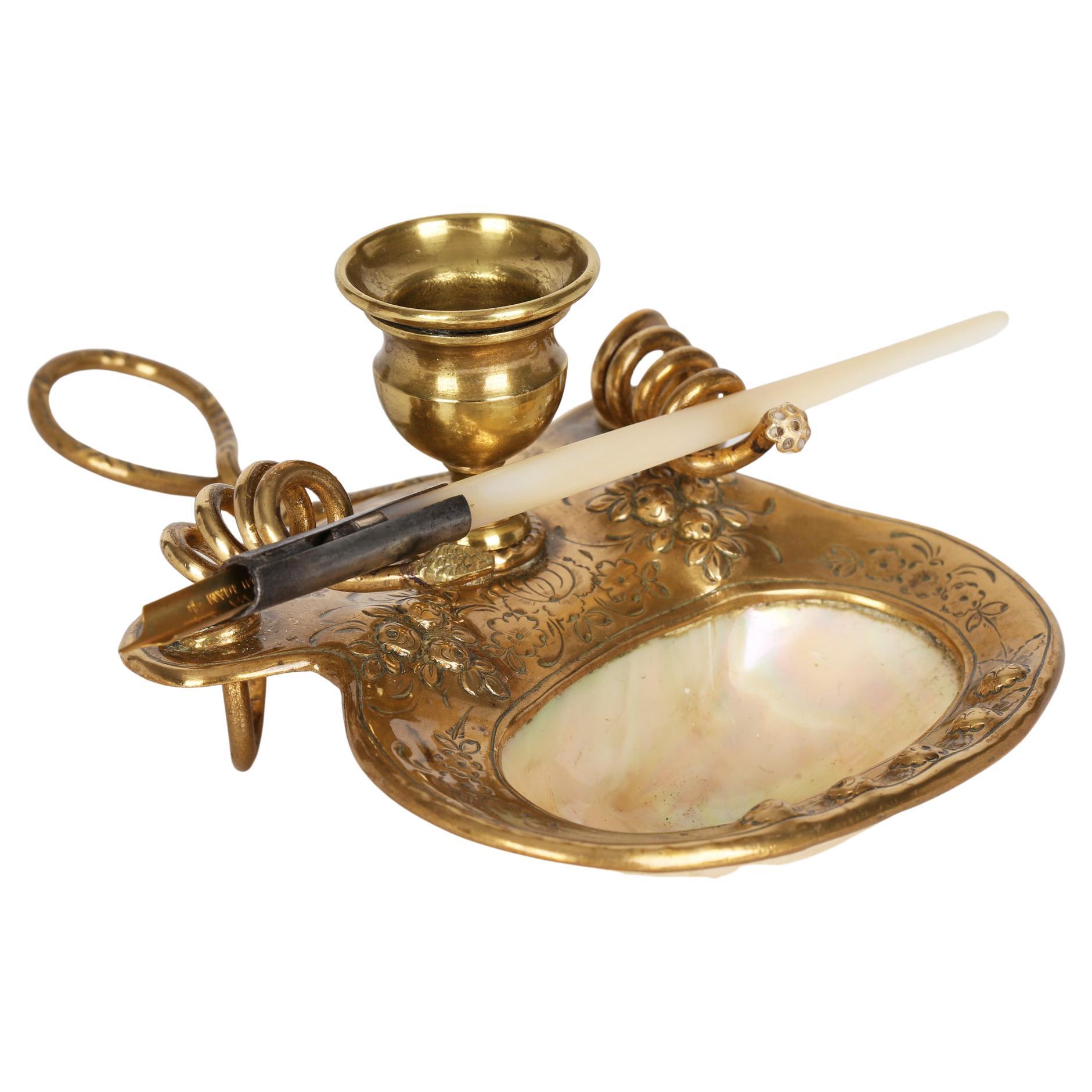 Palais Royal French Ormolu Mounted Desk Writing Set with Pen For Sale