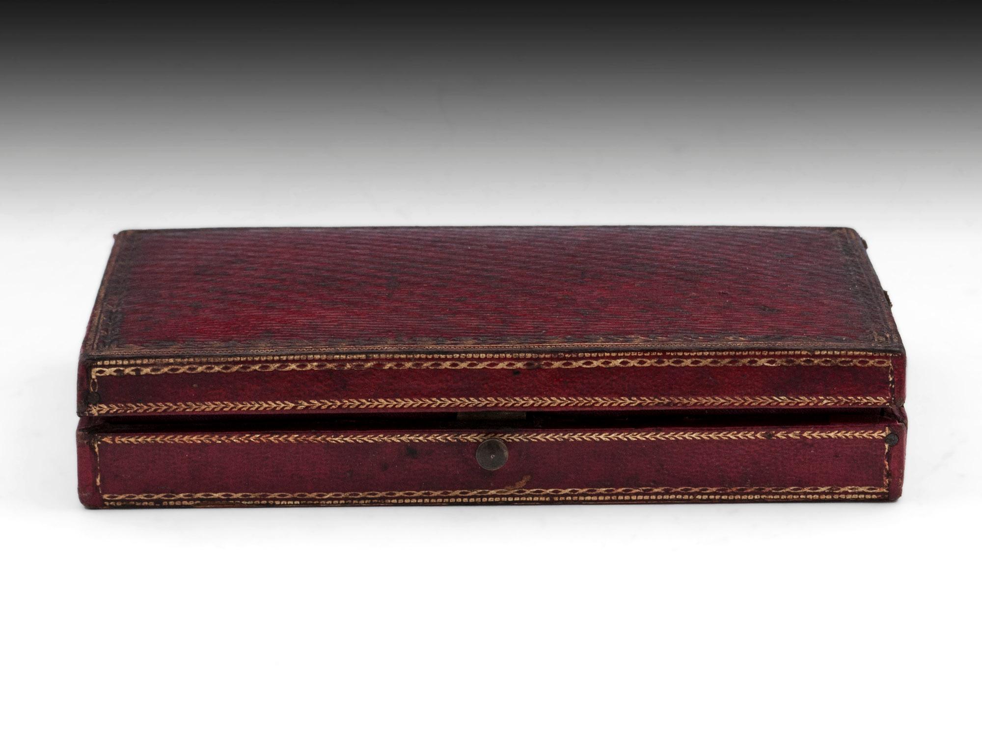 William IV Palais Royal Leather Case Necessaire, 19th Century For Sale