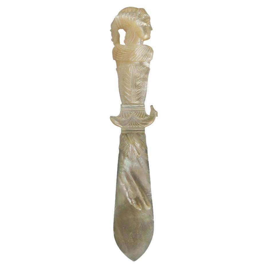 Palais Royal Letter Opener In Mother Of Pearl From The Nineteenth Century