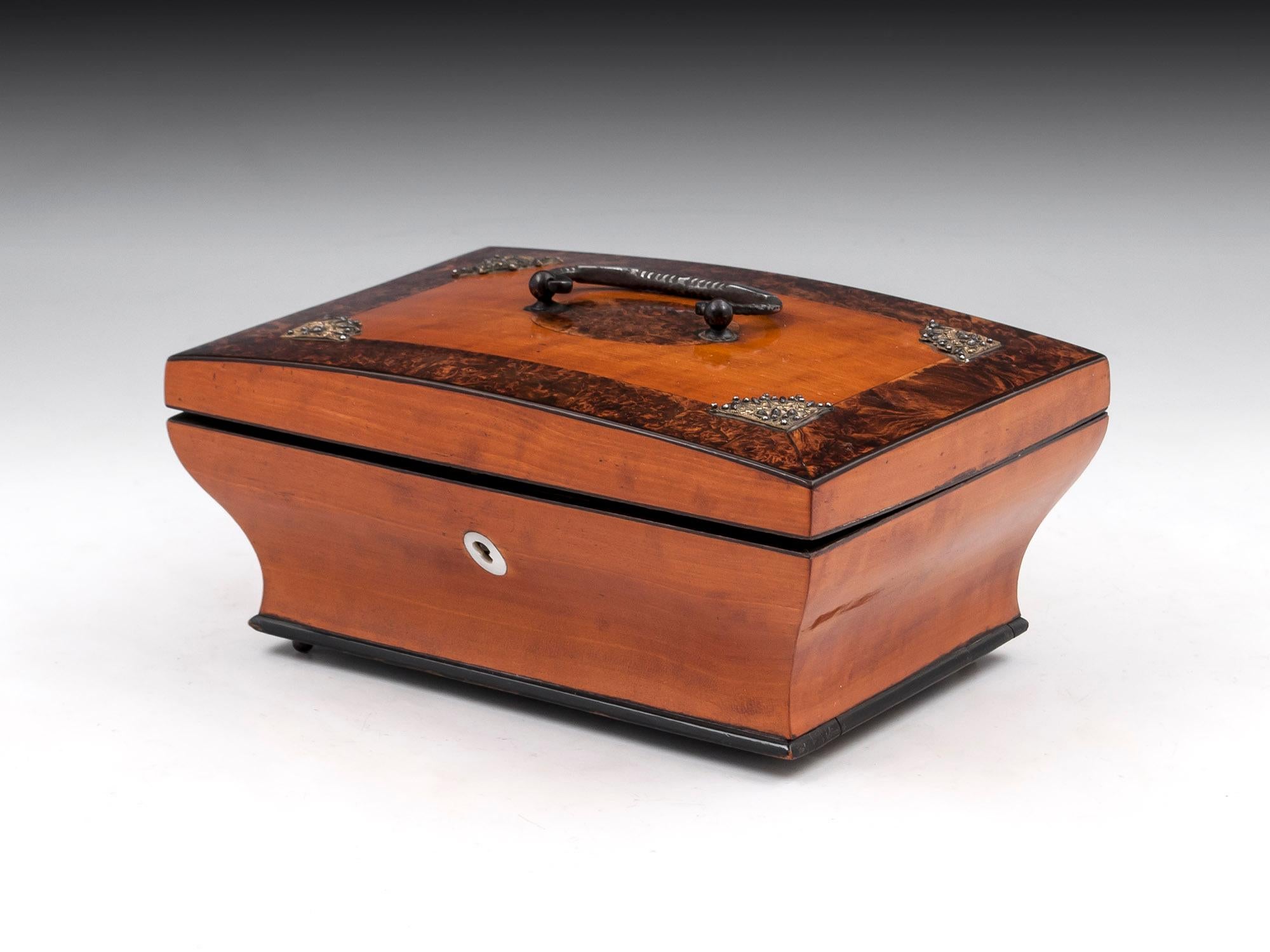 French Palais Royal Mulberry Sewing Box 19th Century