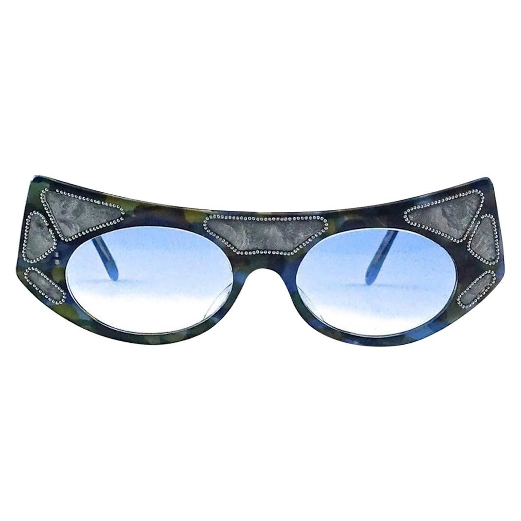 PALAIS ROYAL PARIS Camouflage Mother of Pearl Effect Blue Gradient Sunglasses