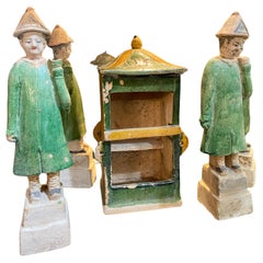 Antique Palanquin and its bearers  Glazed terracotta 