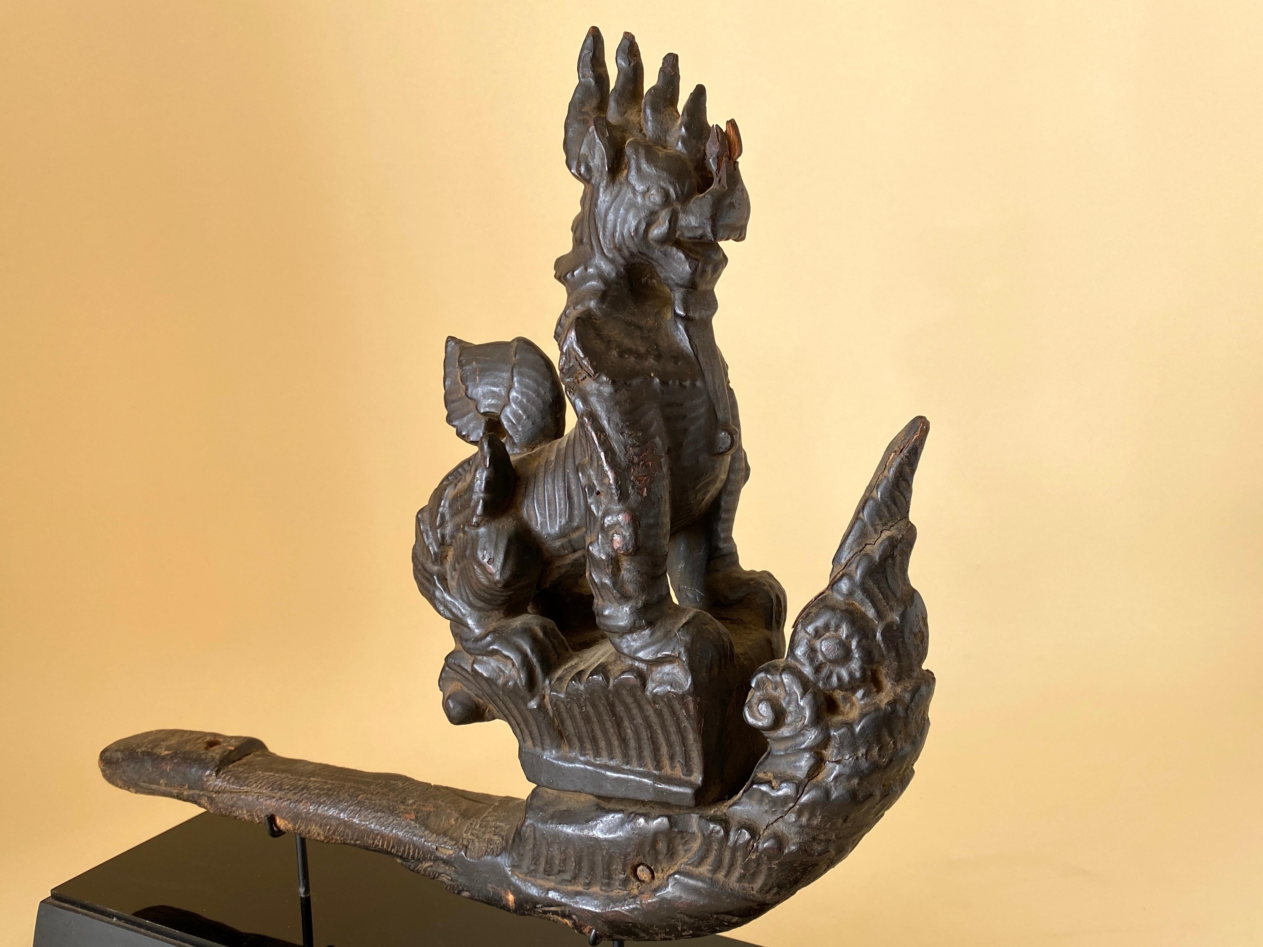 Qing Palanquin, Sedan Chair, or Wagon Ornament or Finial with Lion Burma Myanmar For Sale