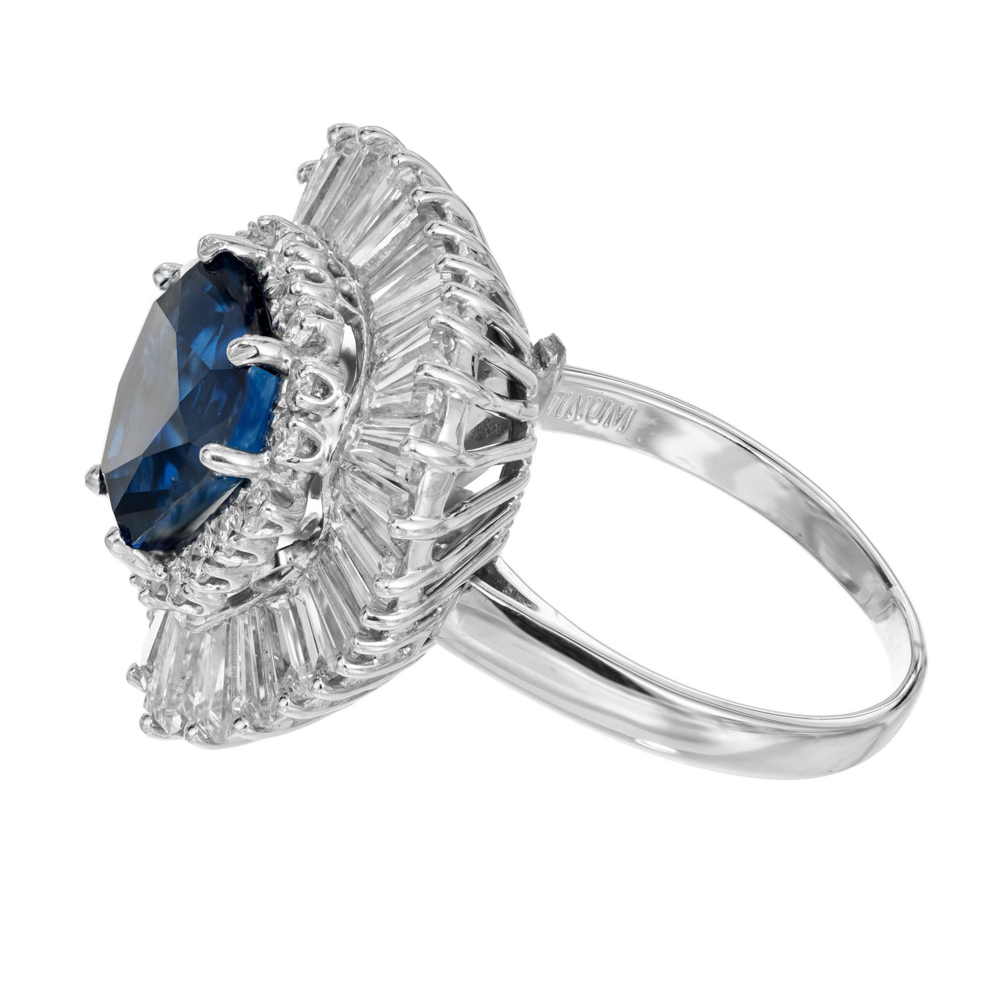 Women's Palasis GIA Certified 5.23 Carat Sapphire Diamond White Gold Ring Pendant  For Sale