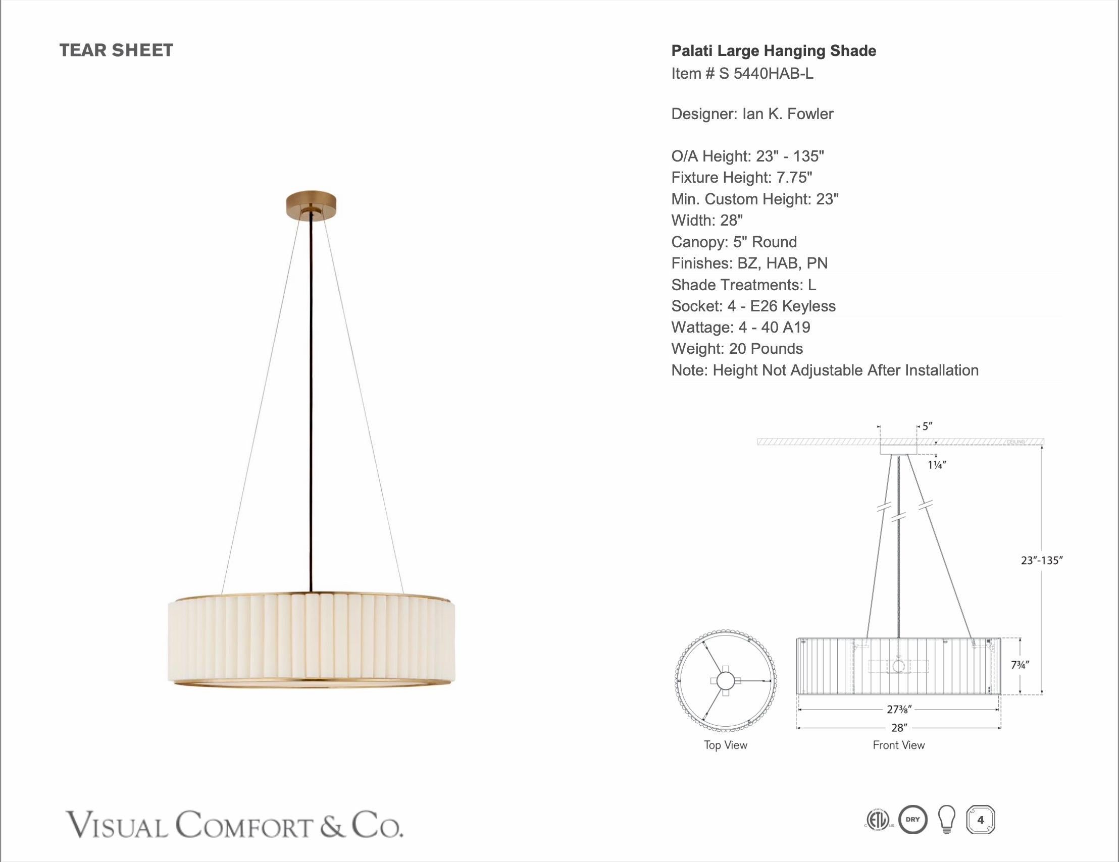 Pantalla colgante extragrande Palati de Visual Comfort Co. en venta 4