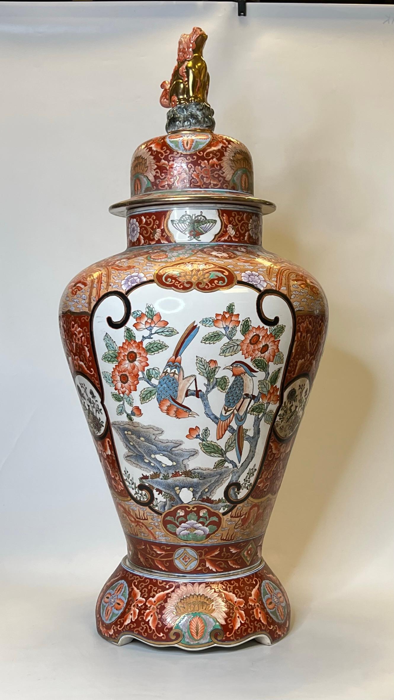Chinese Export Palatial 19th Century Chinese Qianlong Porcelain Vase with Cover and Pedestal For Sale
