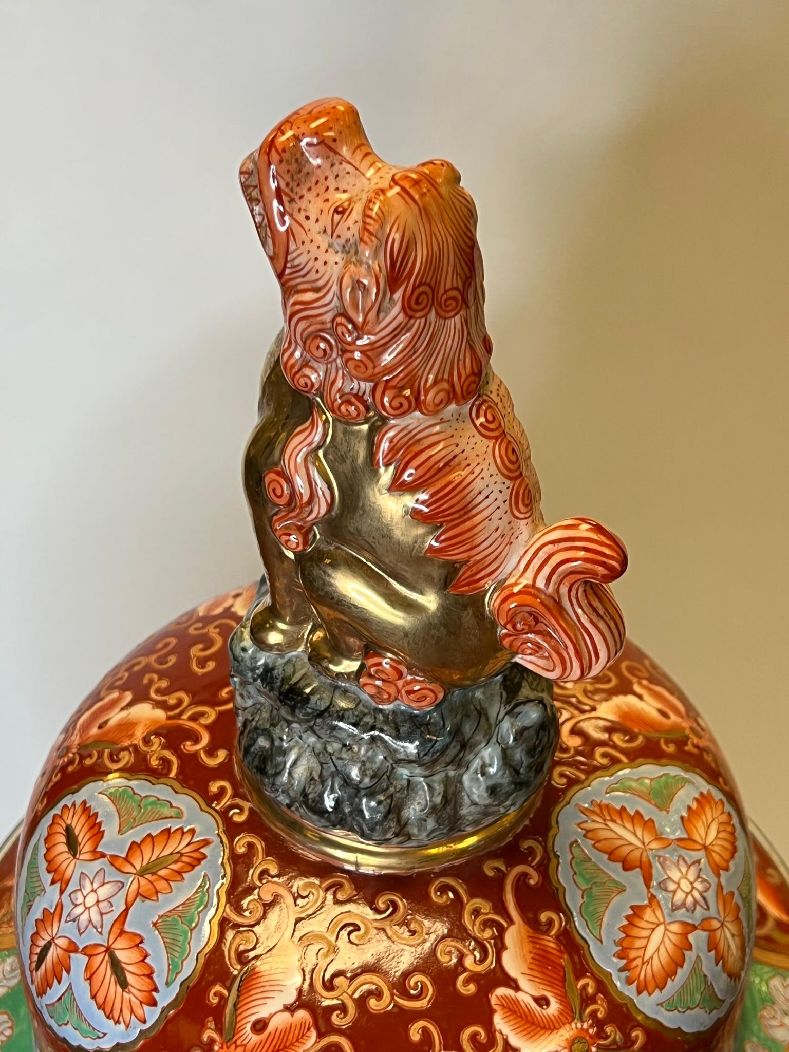 Enameled Palatial 19th Century Chinese Qianlong Porcelain Vase with Cover and Pedestal For Sale