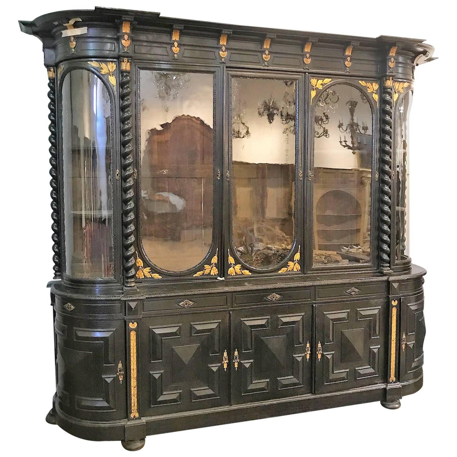 Palatial 19th Century English Jacobean Gun Cabinet For Sale At 1stdibs