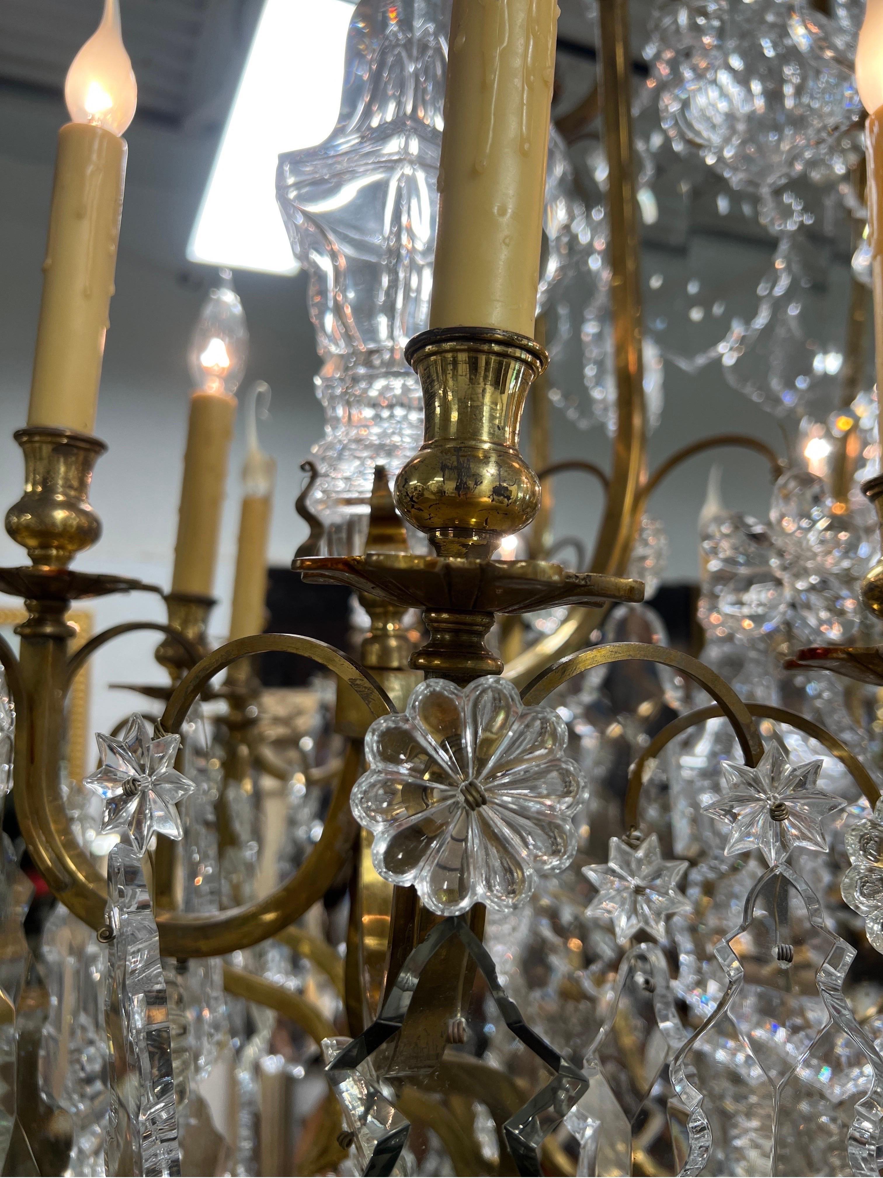 Palatial 19th Century French Louis XV Gilt Bronze & Crystal 16-Light Chandelier For Sale 7