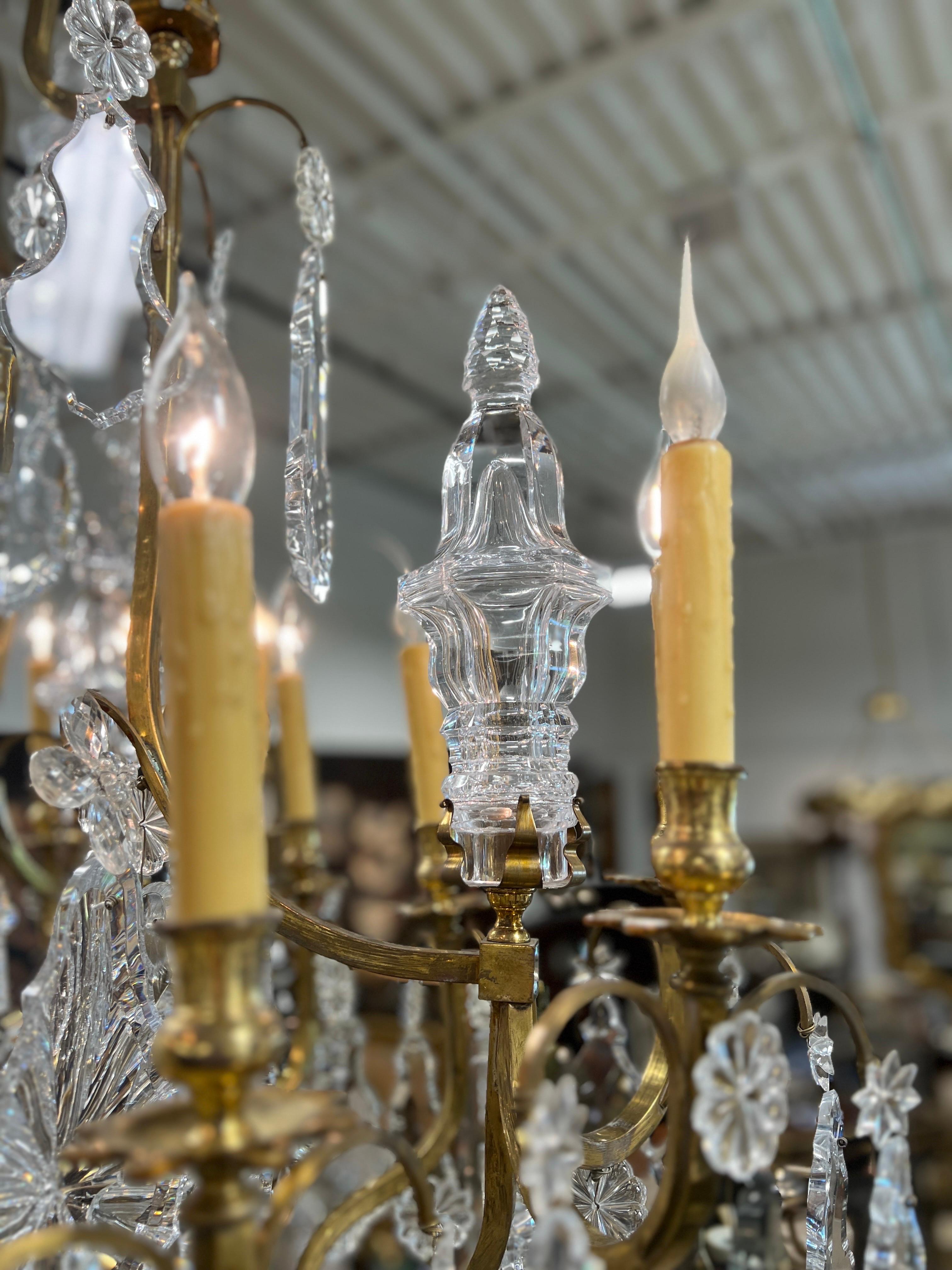 Palatial 19th Century French Louis XV Gilt Bronze & Crystal 16-Light Chandelier For Sale 10