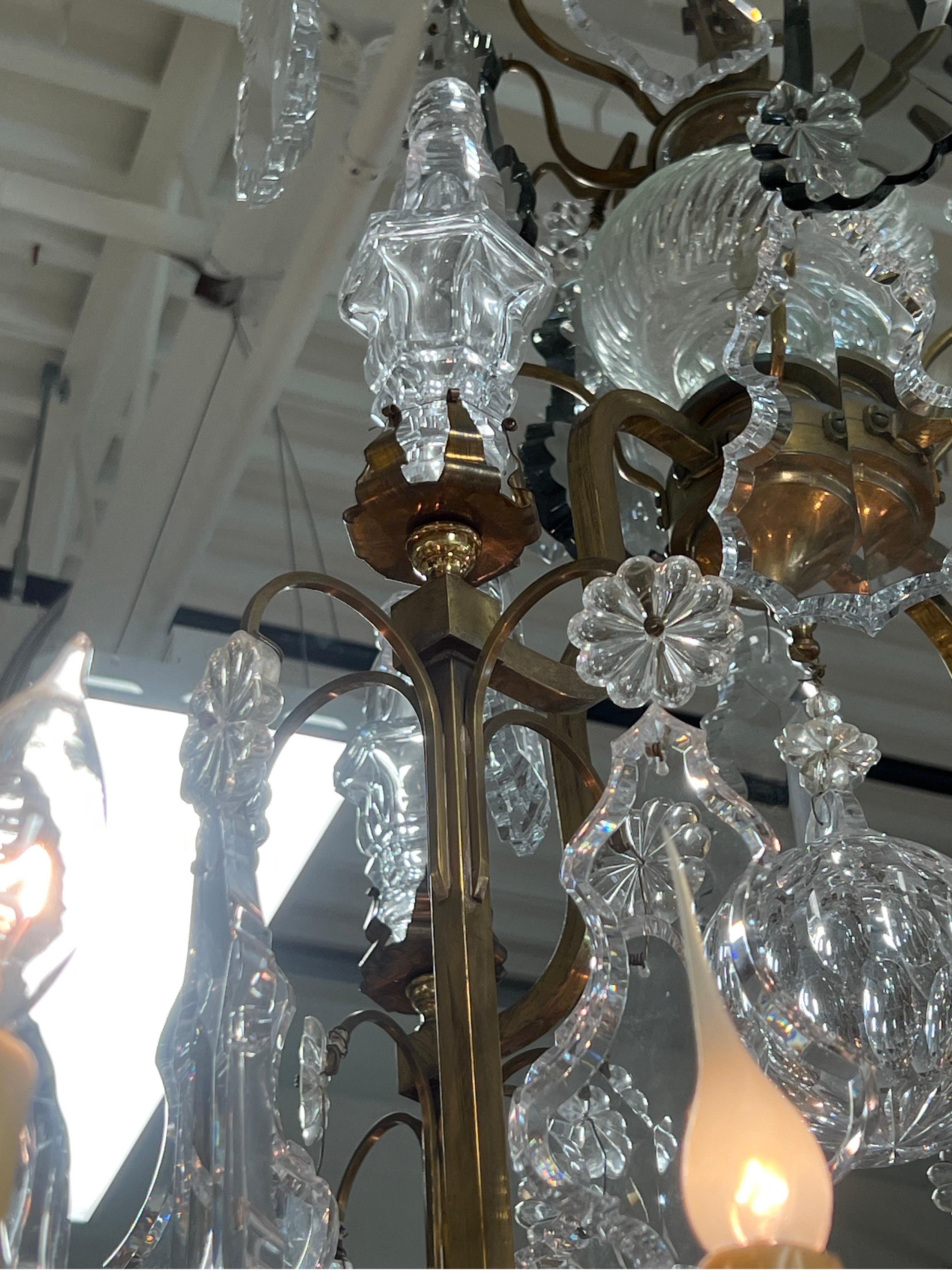 Palatial 19th Century French Louis XV Gilt Bronze & Crystal 16-Light Chandelier For Sale 11