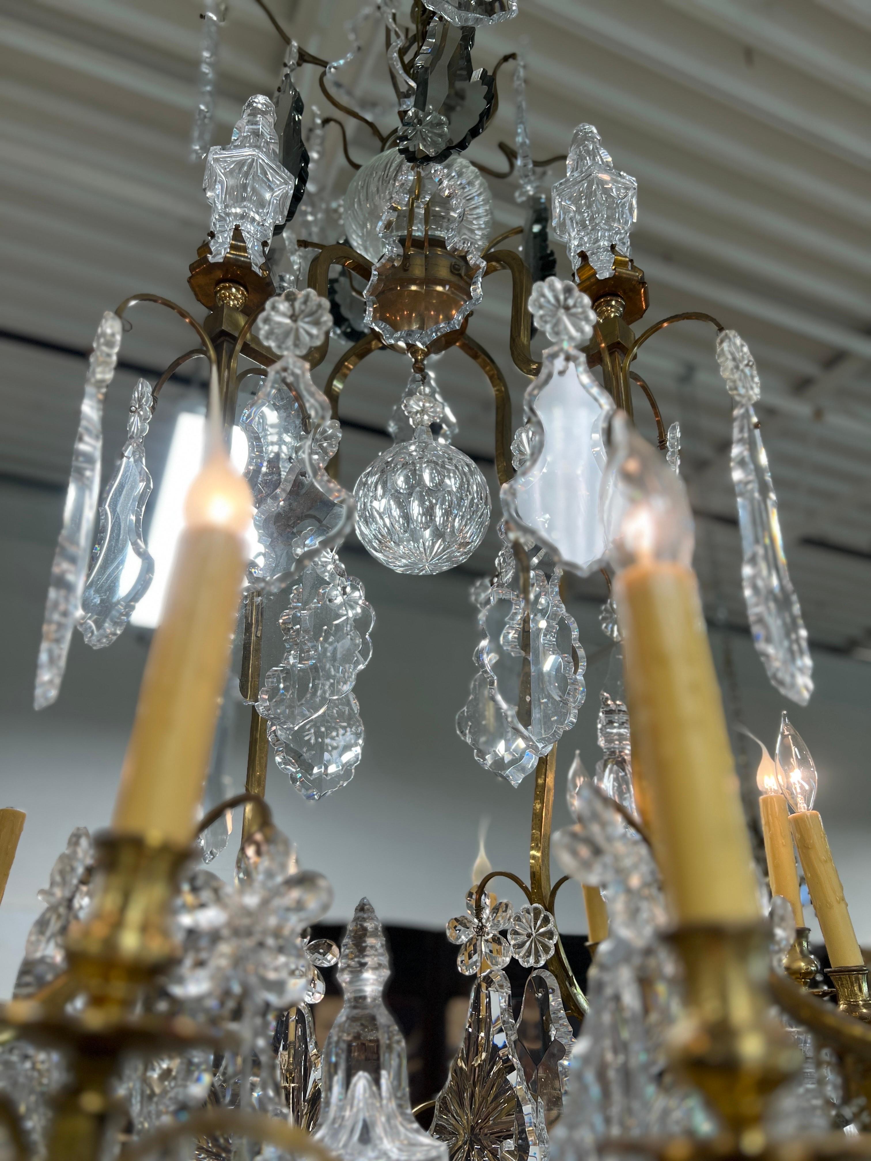 Palatial 19th Century French Louis XV Gilt Bronze & Crystal 16-Light Chandelier For Sale 14