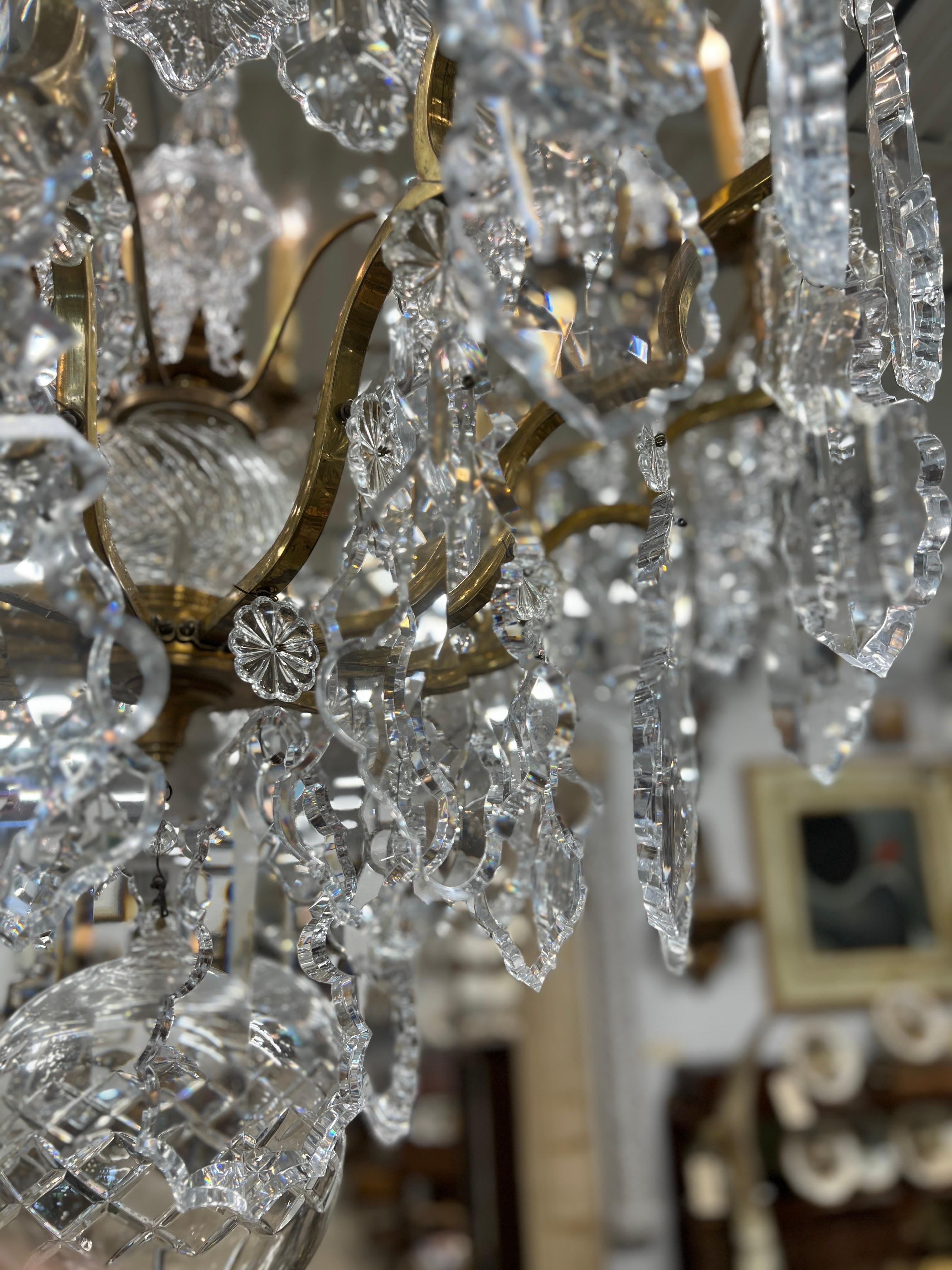 Palatial 19th Century French Louis XV Gilt Bronze & Crystal 16-Light Chandelier For Sale 2