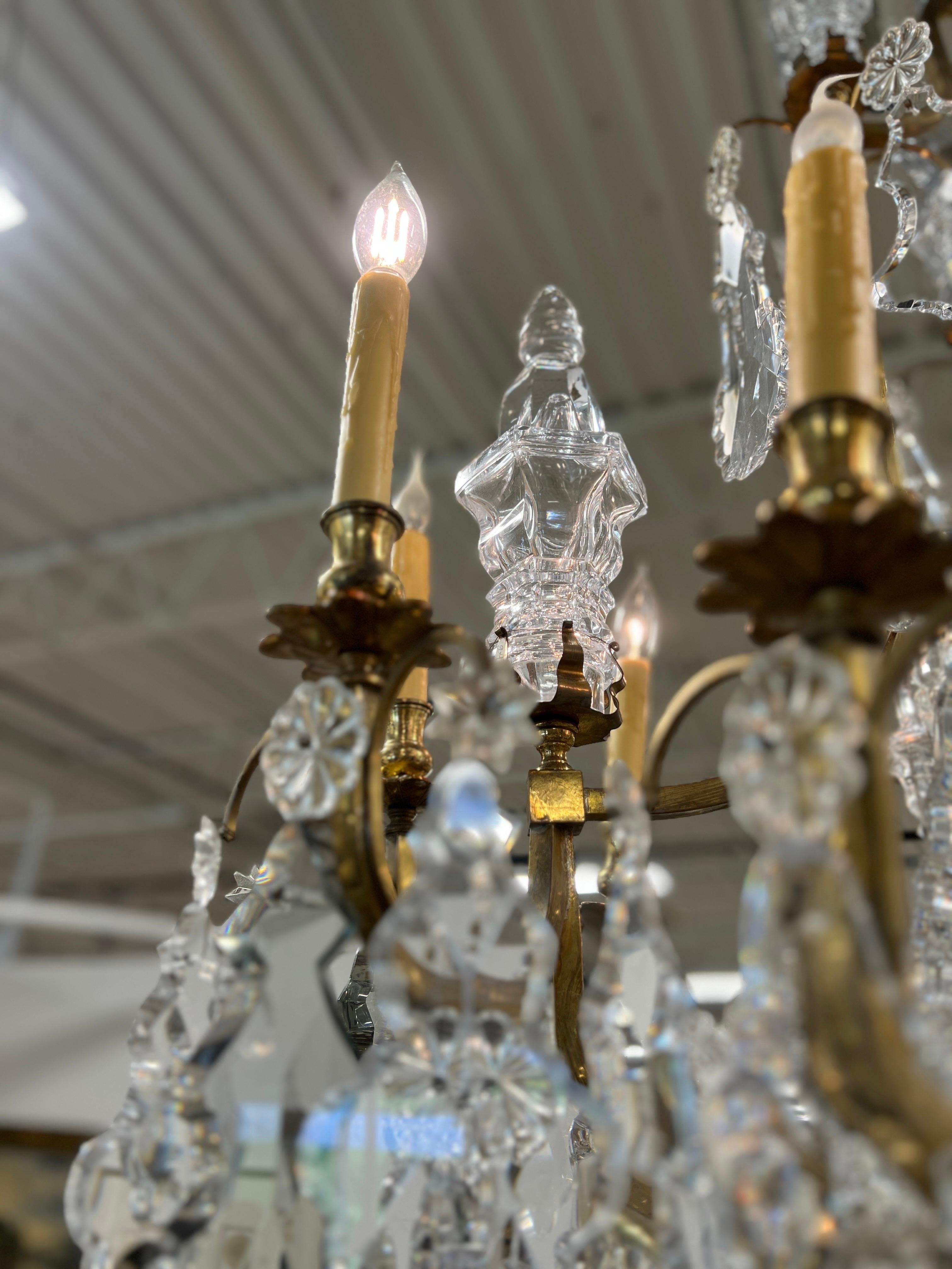 Palatial 19th Century French Louis XV Gilt Bronze & Crystal 16-Light Chandelier For Sale 6