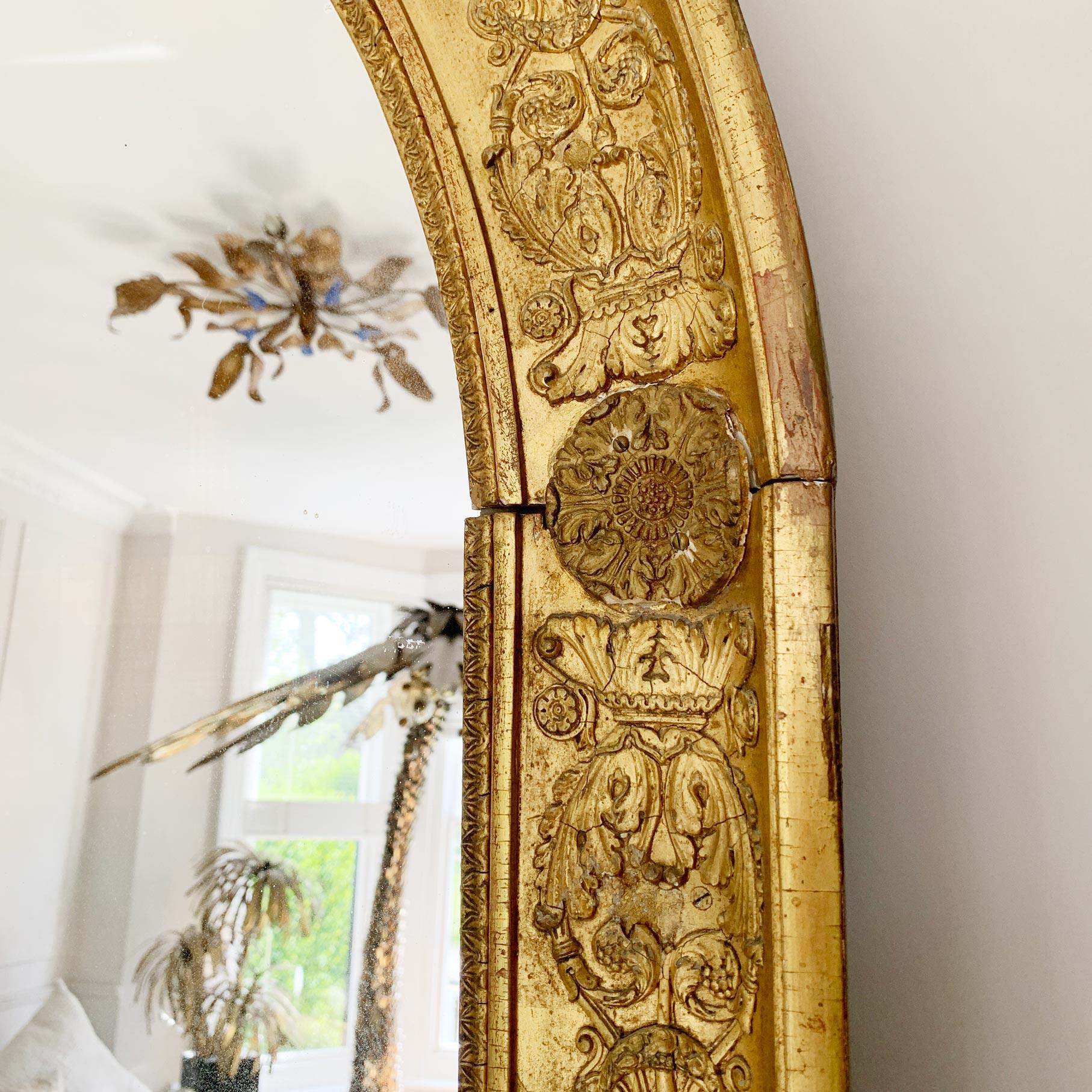 Louis Philippe Palatial 19th C French Split Plate Gold Mirror of Enormous Proportions For Sale
