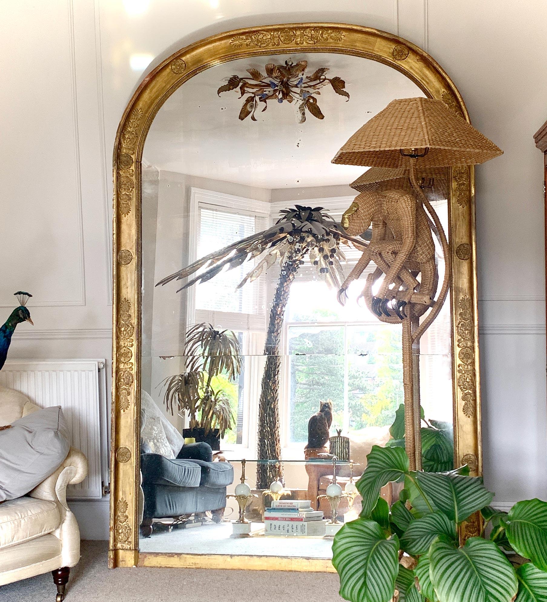 Palatial 19th C French Split Plate Gold Mirror of Enormous Proportions In Good Condition For Sale In Hastings, GB
