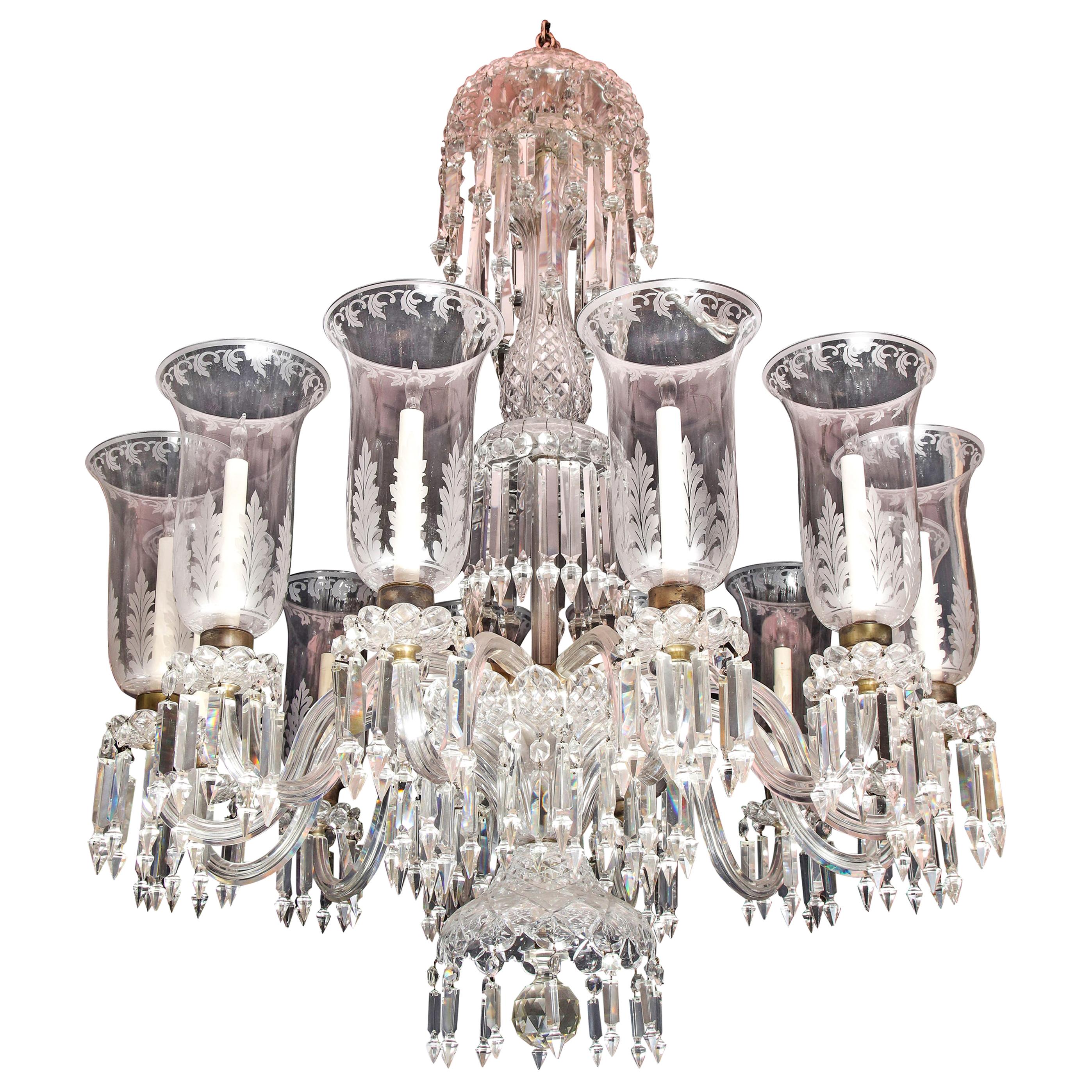 Palatial and Large Antique French Louis XVI Cut Crystal Chandelier For Sale