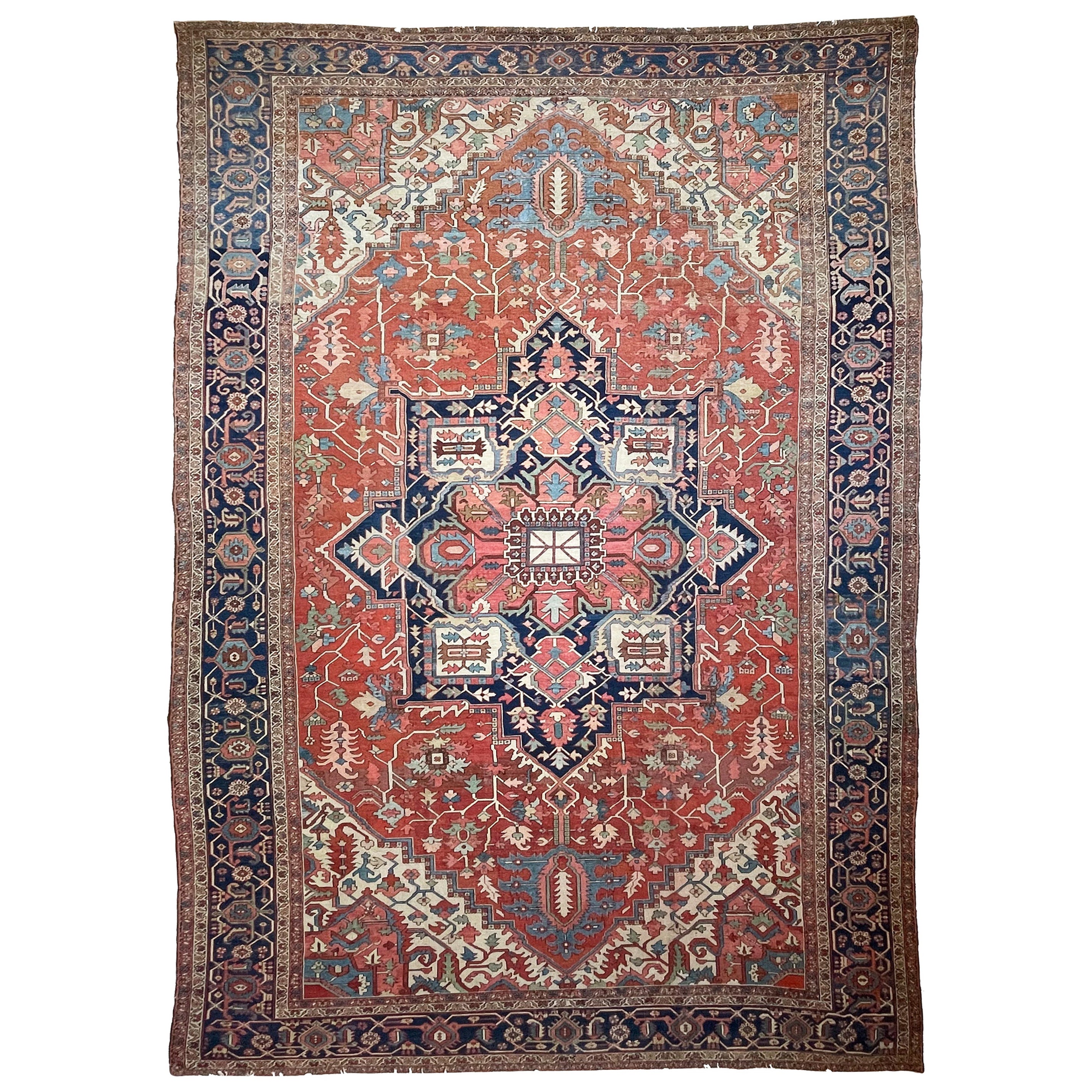 Ancien tapis tribal dream de Serapi Heriz du Nord-Ouest, vers 1910-20''s