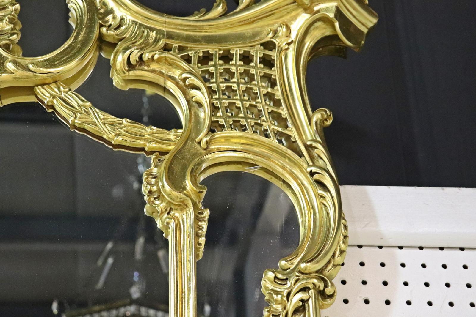 Palatial French Louis XV Gilded Tall Pier Mirror with Umbrella Holder circa 1890 For Sale 2
