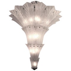 Palatial, Gigantic French Art Deco Art Glass Chandelier by Sabino