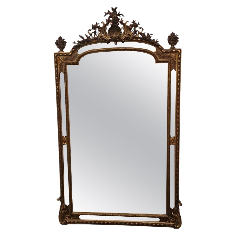 Palatial Louis XV Style Gold Gilt Mirror