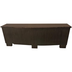 Palatial Pace Collection Wavy Front Mahogany Lacquered Credenza or Sideboard