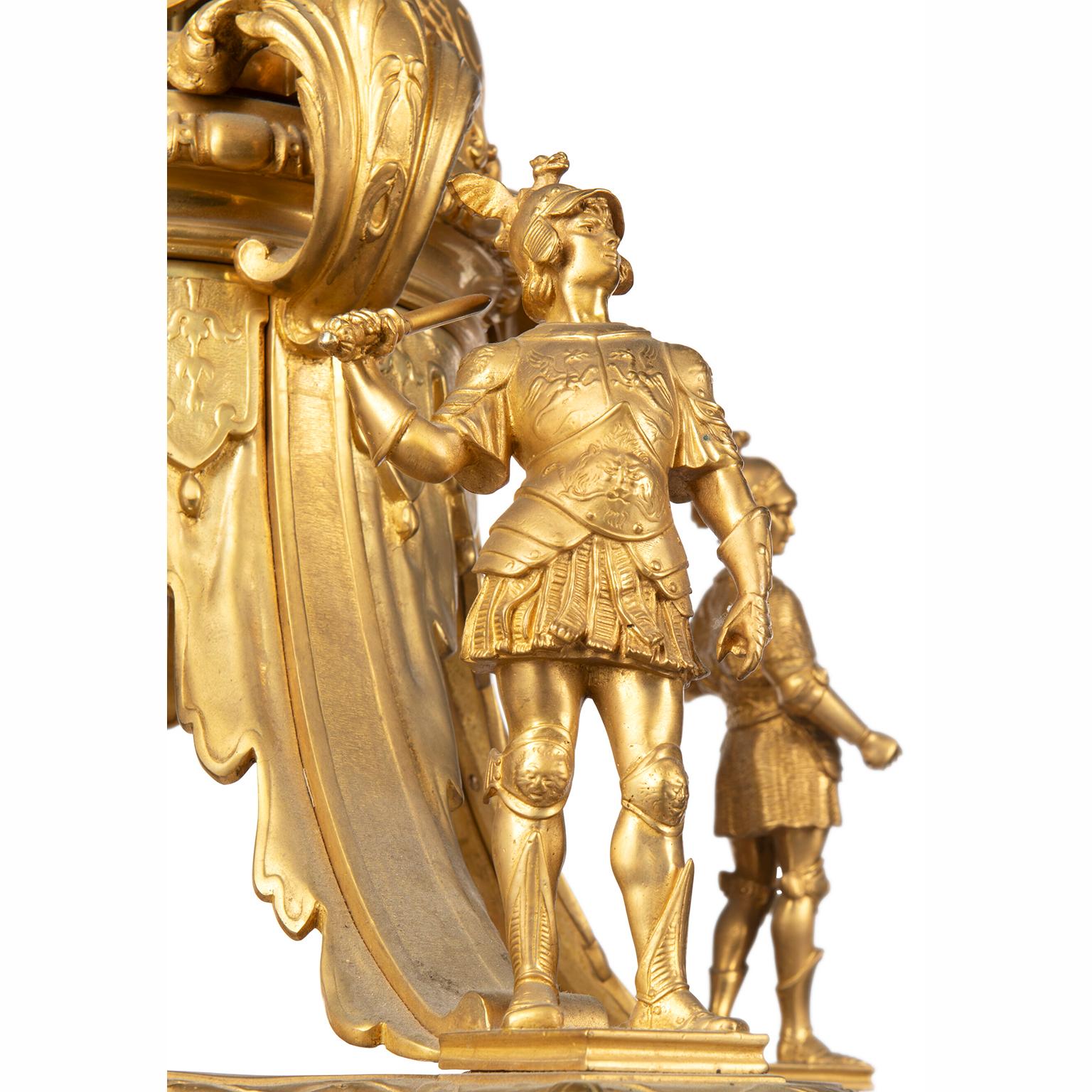 A Palatial Pair French 19th/20th C.  Régence Style Gilt-Bronze 4-Light Lanterns In Good Condition For Sale In Los Angeles, CA