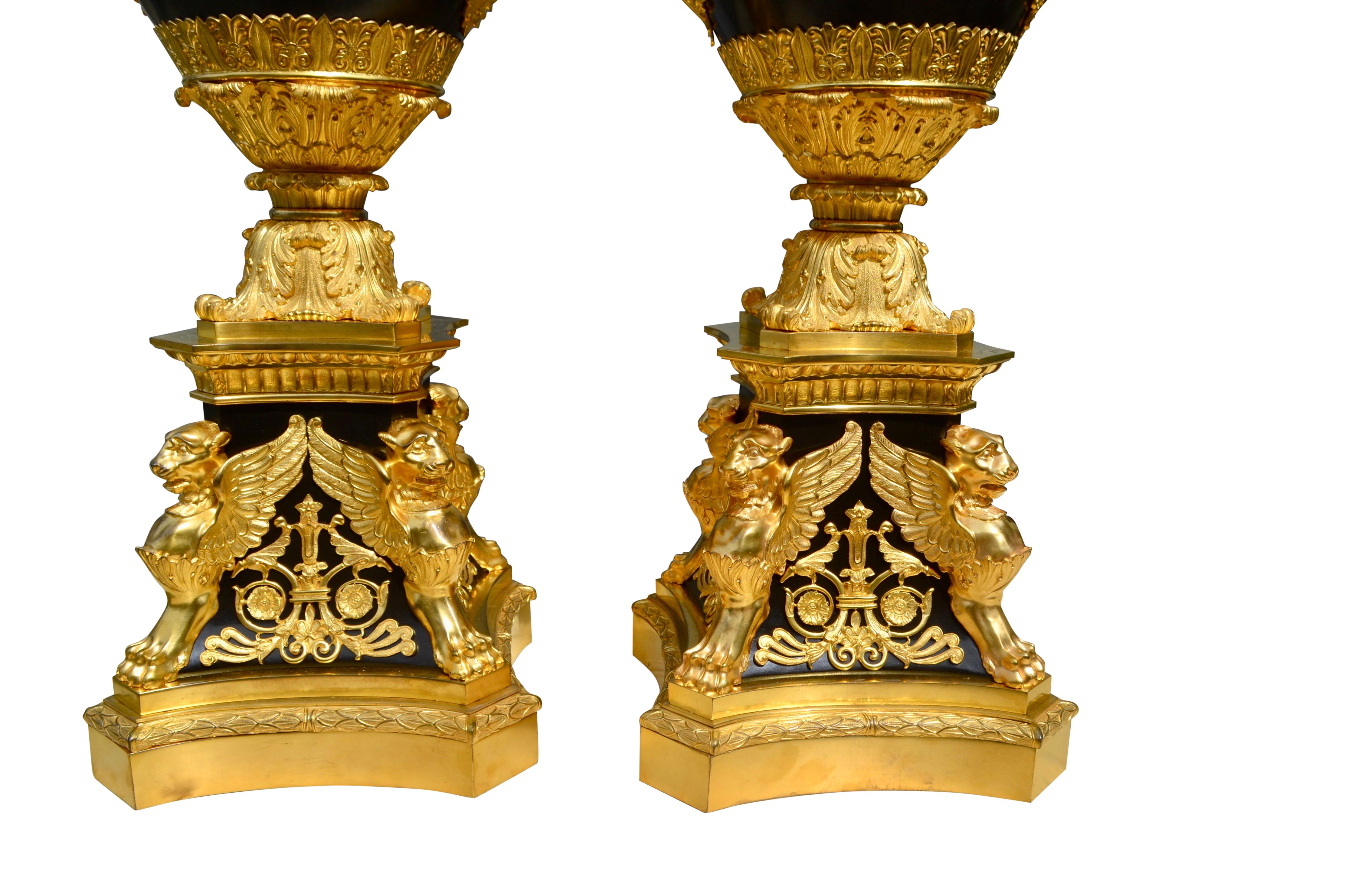 Palatial Pair of French Empire Style Candelabra after Thomire For Sale 4