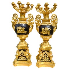 Palatial Pair of French Empire Style Candelabra after Thomire