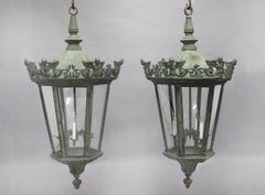 Palatial Pair of Late 19th Century Neoclassic Style Bronze Street Lanterns