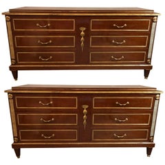 Palatial Pair of Russian Neoclassical Style Step Up Chests or Commodes