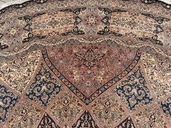 Palatial Persian Tabriz Silk & Wool Gonbad Design Circular Rug