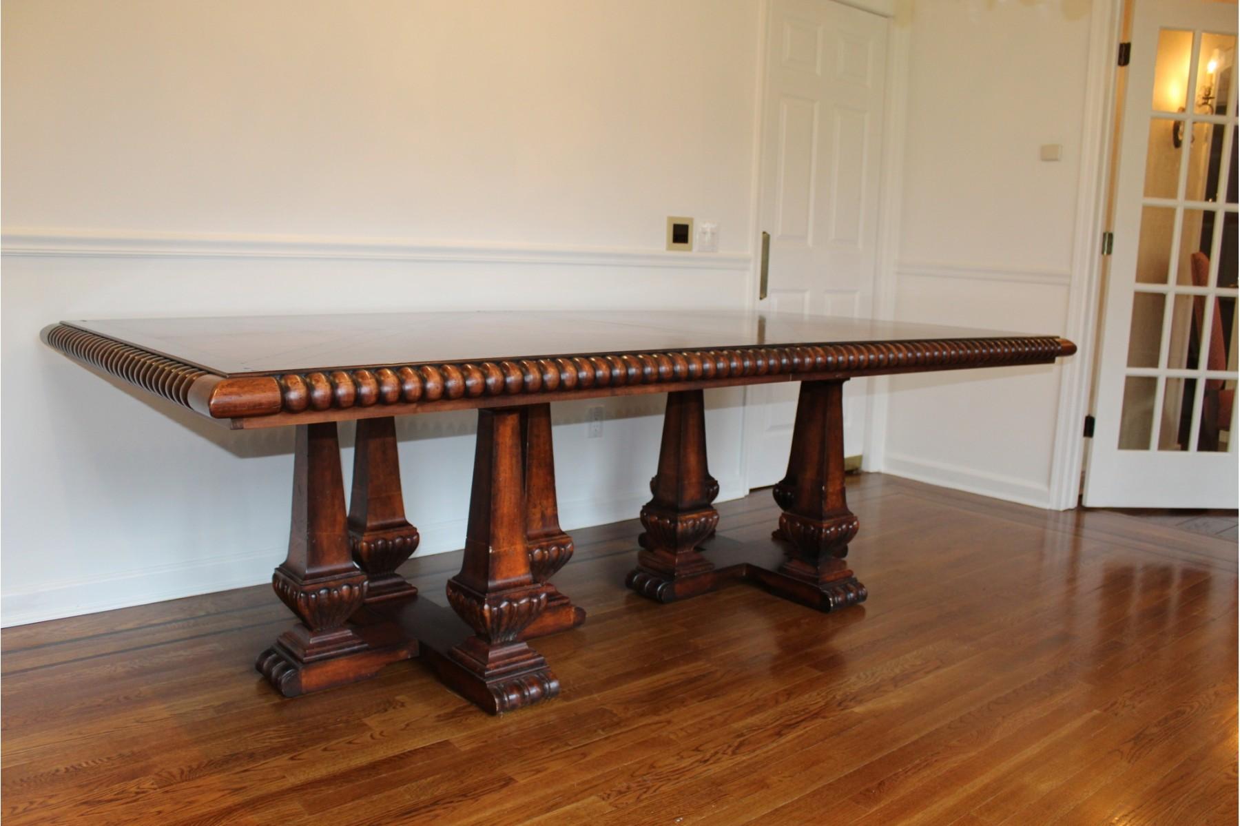 American Palatial Very Large Ralph Lauren French Provincial Mahogany Dining Table