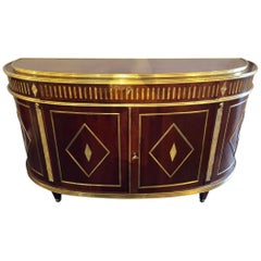 Retro Palatial Russian Neoclassical Style Demilune Console Cabinet