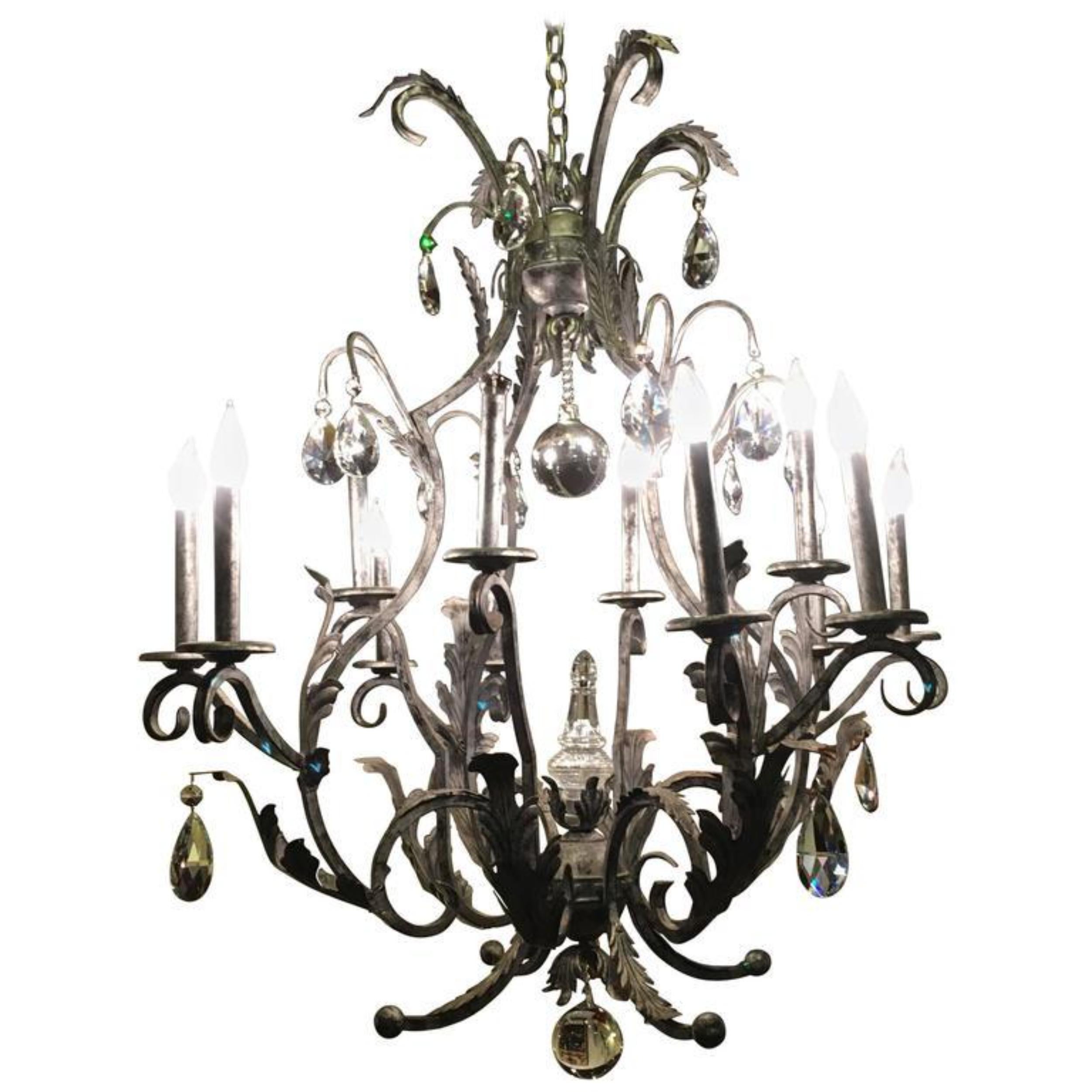 Lampadario in metallo rustico Palatial Silver Distressed di Schonbek in vendita 4